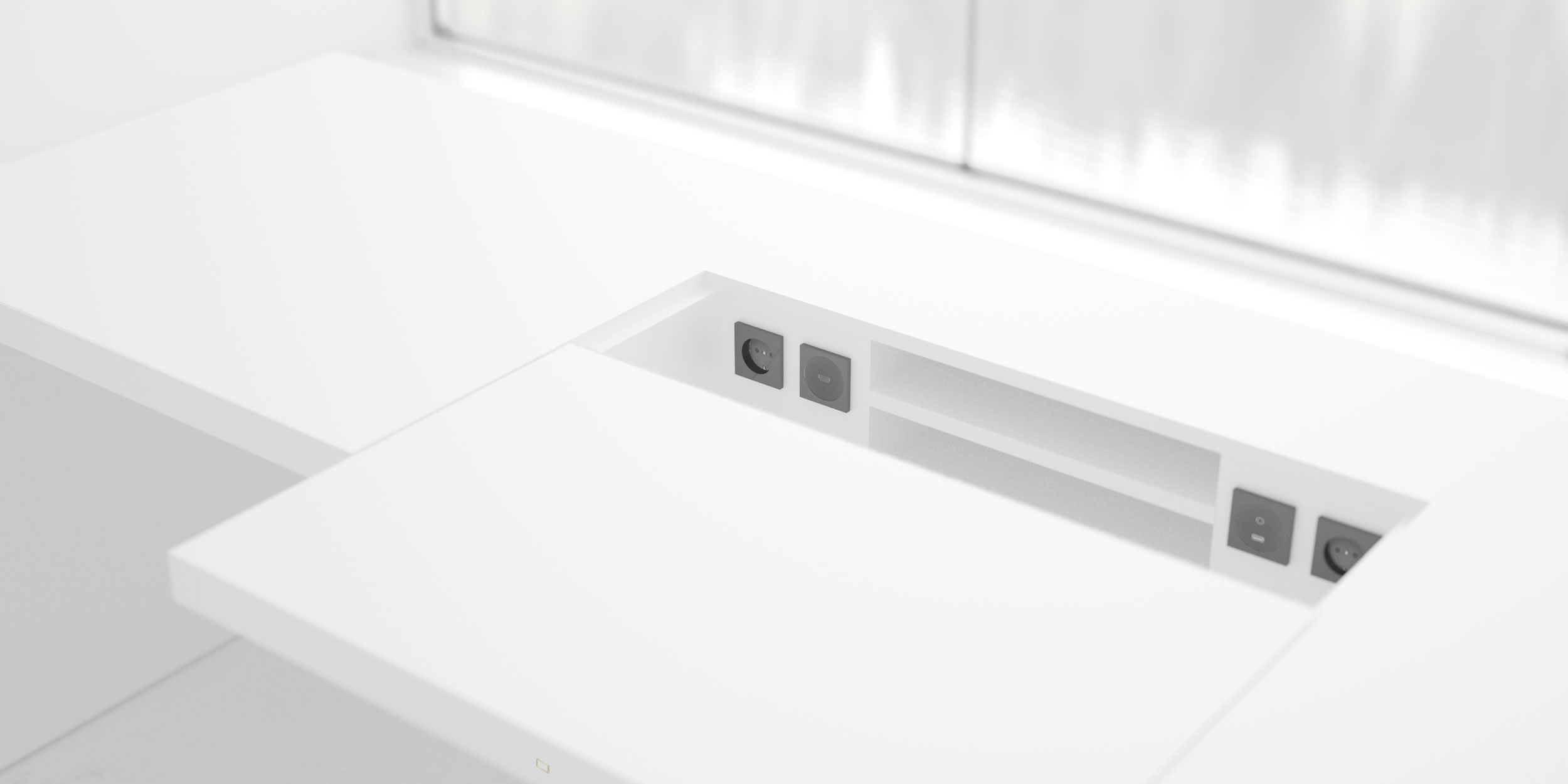 design schreibtisch geheimfach fs 91 weiss hochglanz