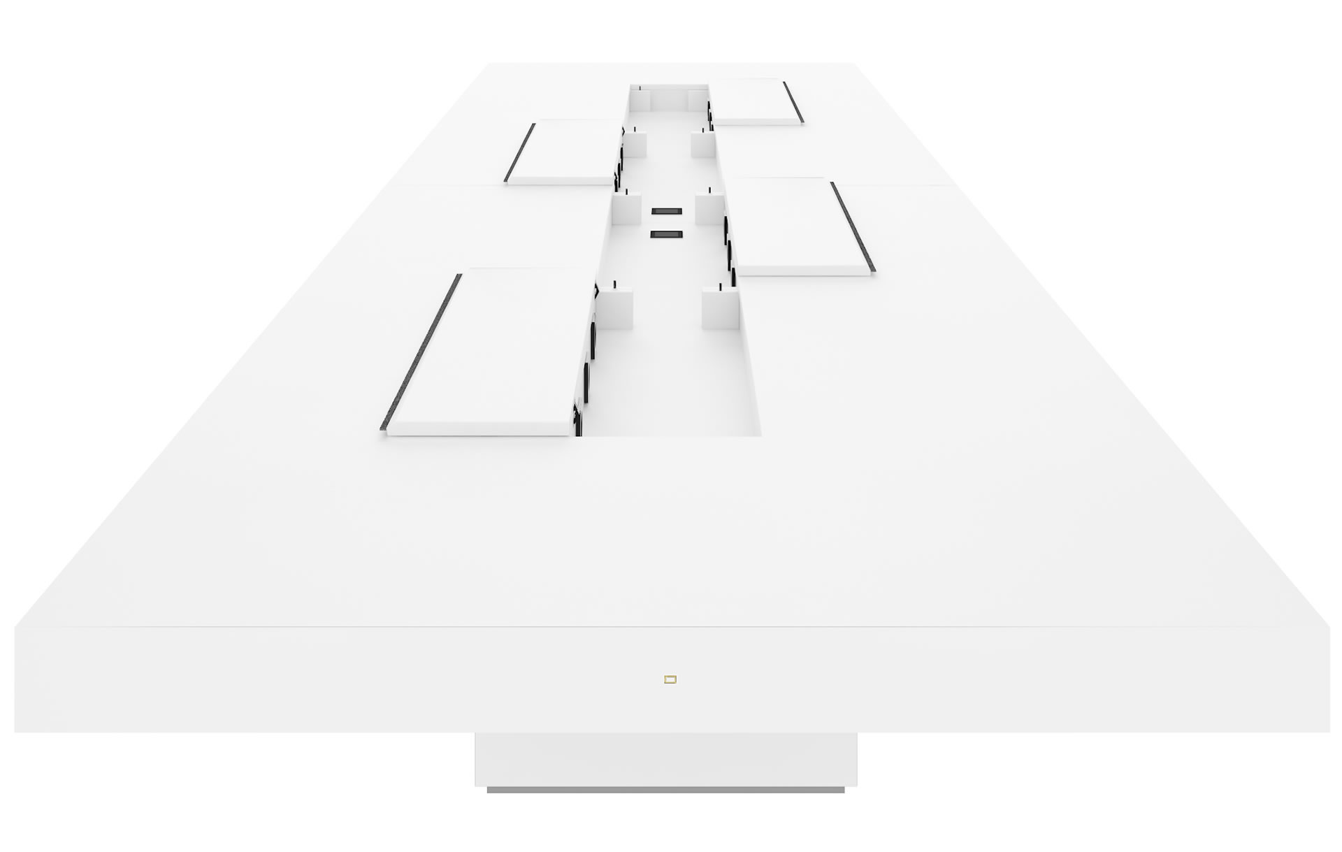 Designerkonferenztisch in wei&szlig;em minimalistischem Hochglanzdesign