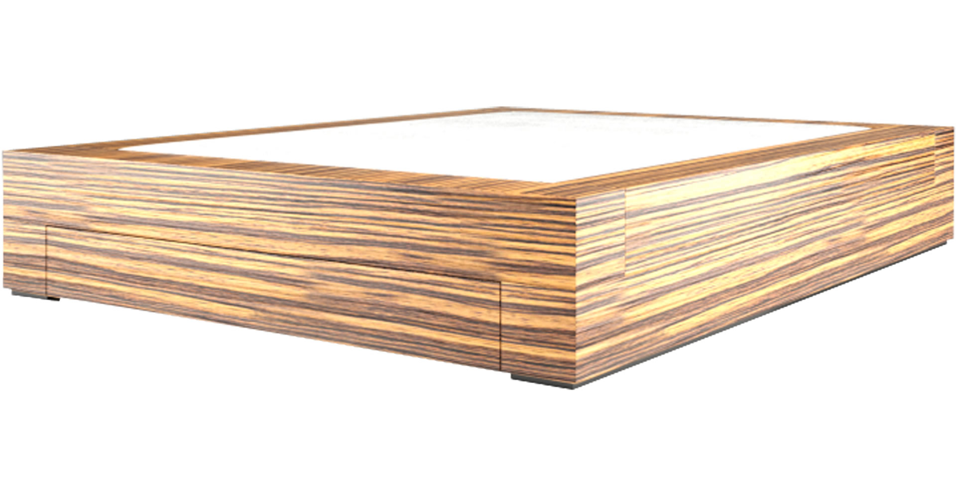 Designer-Bett helles Holz 160x200 Zebrano VISUM