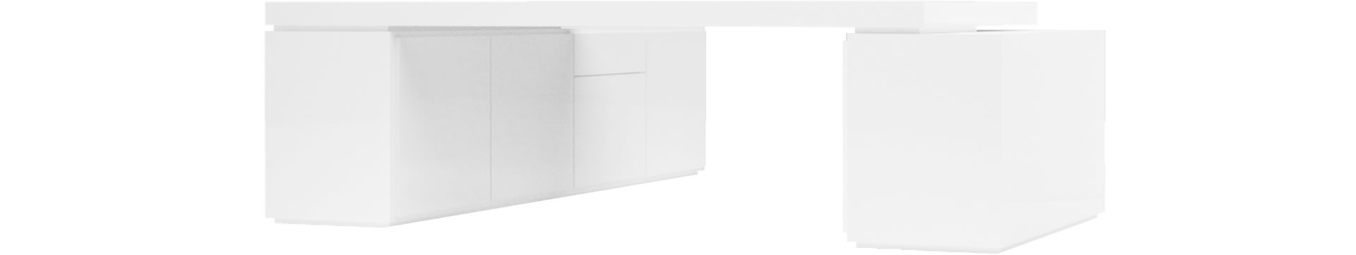 Chefzimmer-Tisch mit Sideboard-F&uuml;&szlig;en