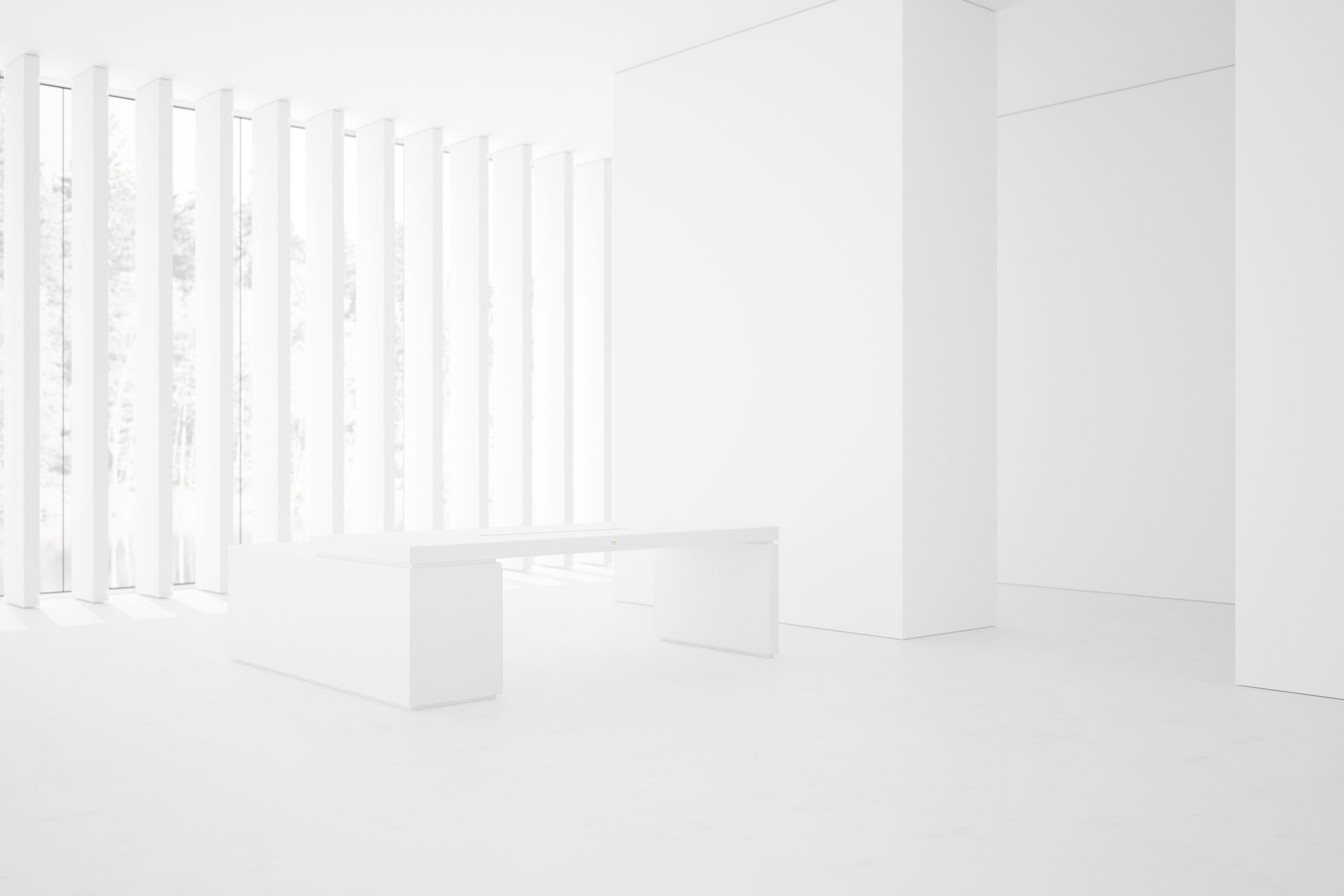 exklusiver schreibtisch weisser klavierlack fs94