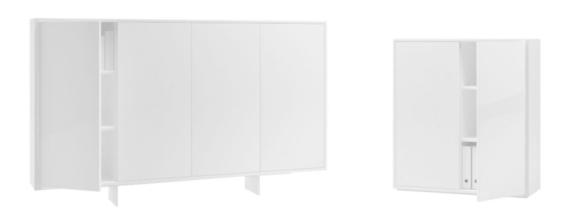 highboard weiss hochglanz schubladen schlicht auxilium rechteck felix schwake
