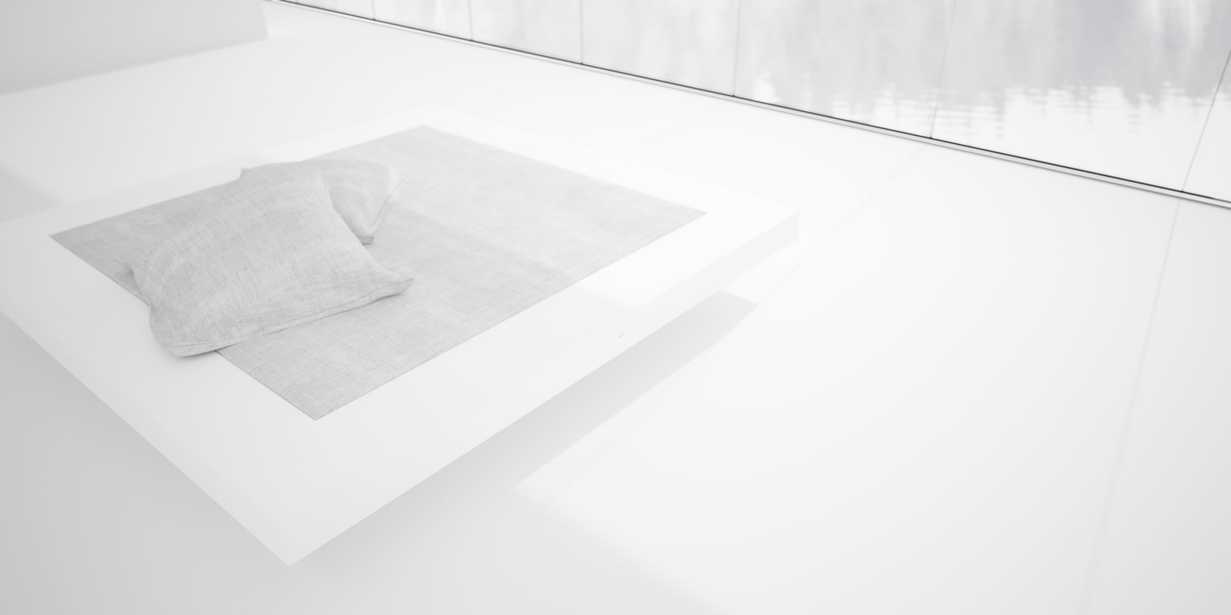 hochglanz design bett fs9 weiss schwebender rahmen minimalistisch