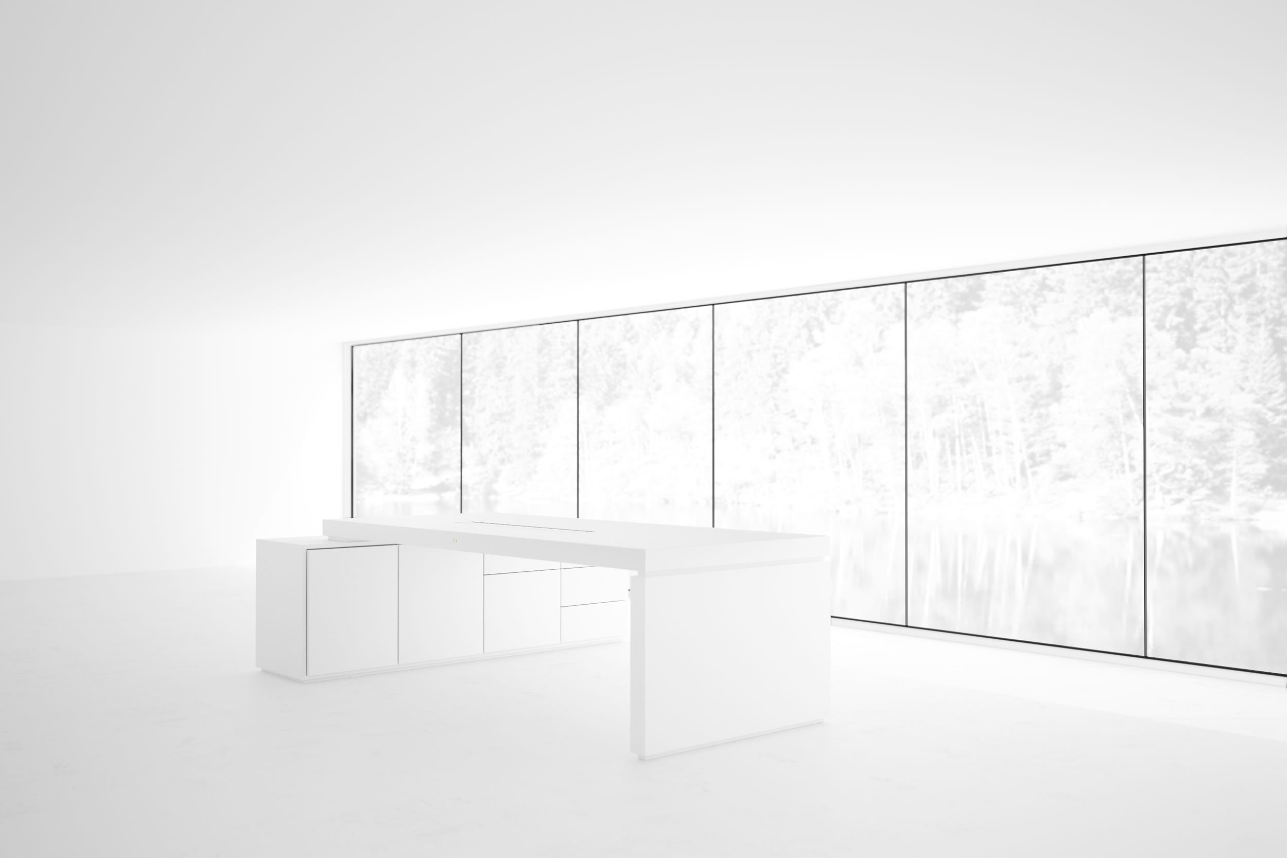 individuell gefertigter hochglanz chef schreibtisch