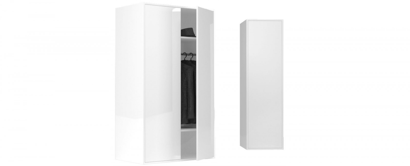 wei&szlig;er hochglanz Schrank, Garderobe