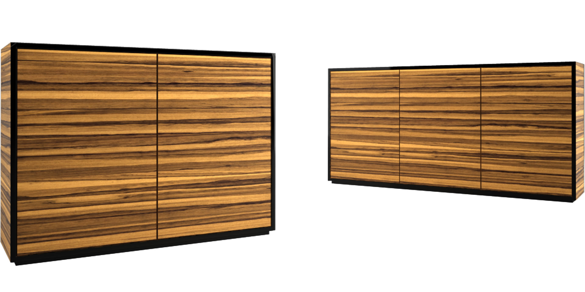 Highboard helles zebrano holz Kommode 3OH grifflos