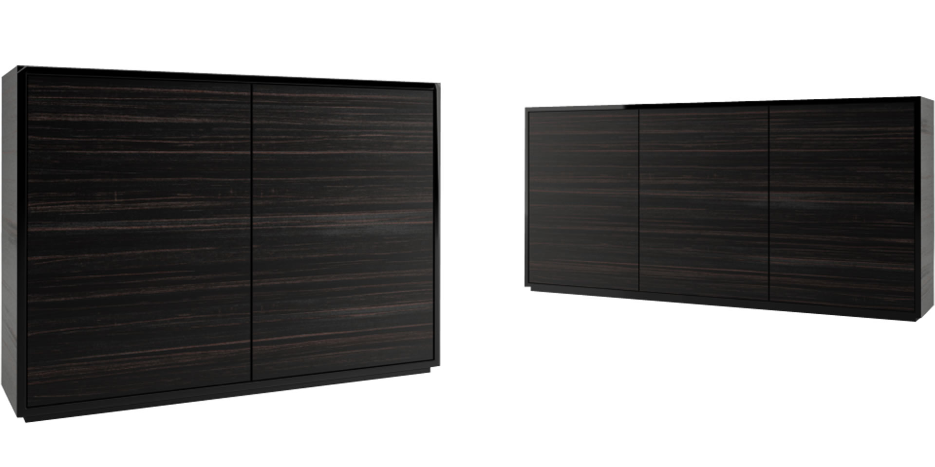 Highboard Kommode dunkles ebenholz 3OH grifflos