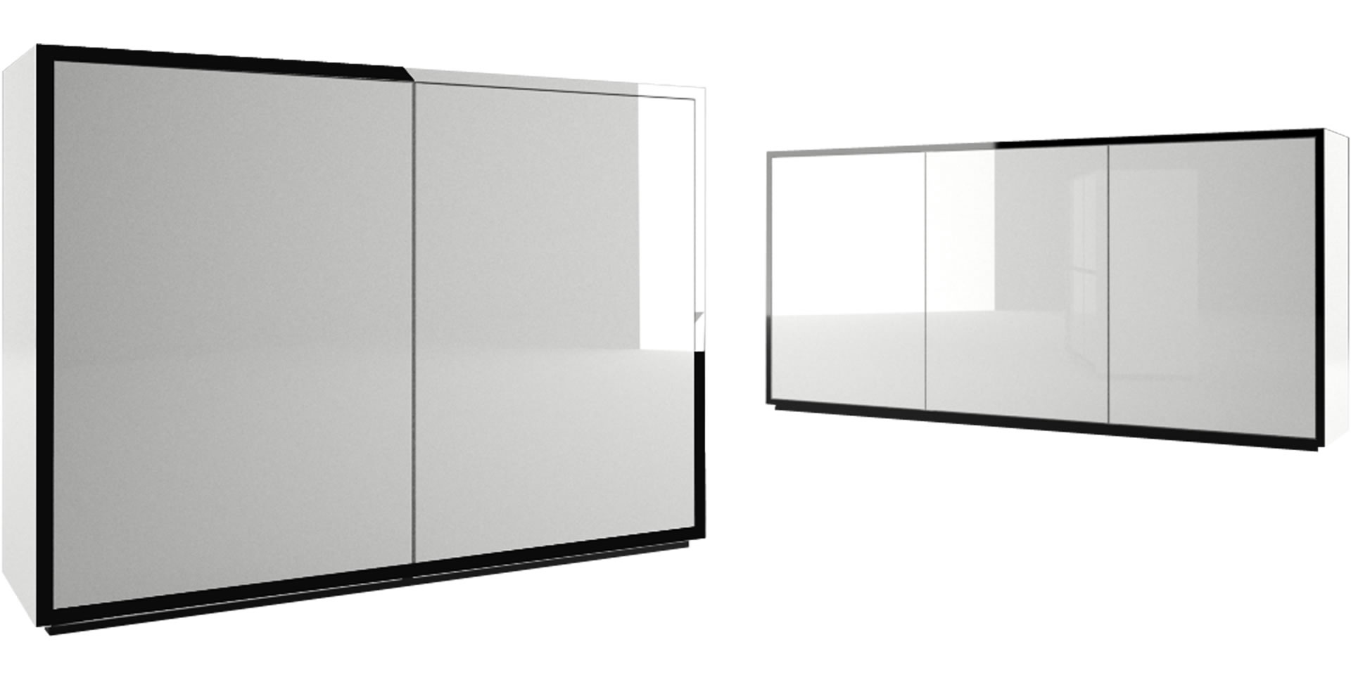 Highboard lack weiss Kommode 3OH grifflos