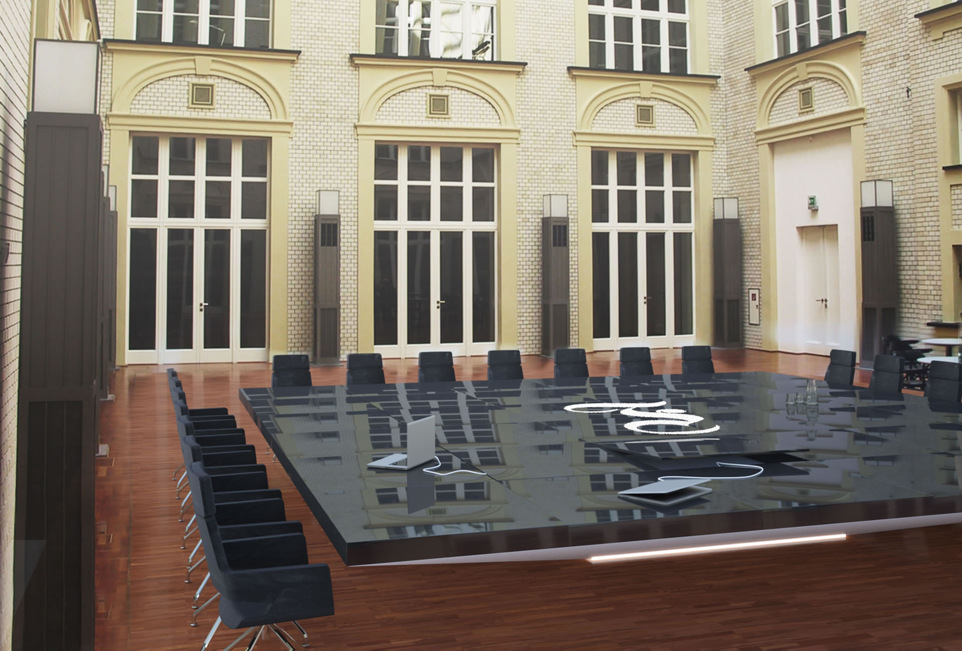 konferenztisch faz innovativ futuristisch design