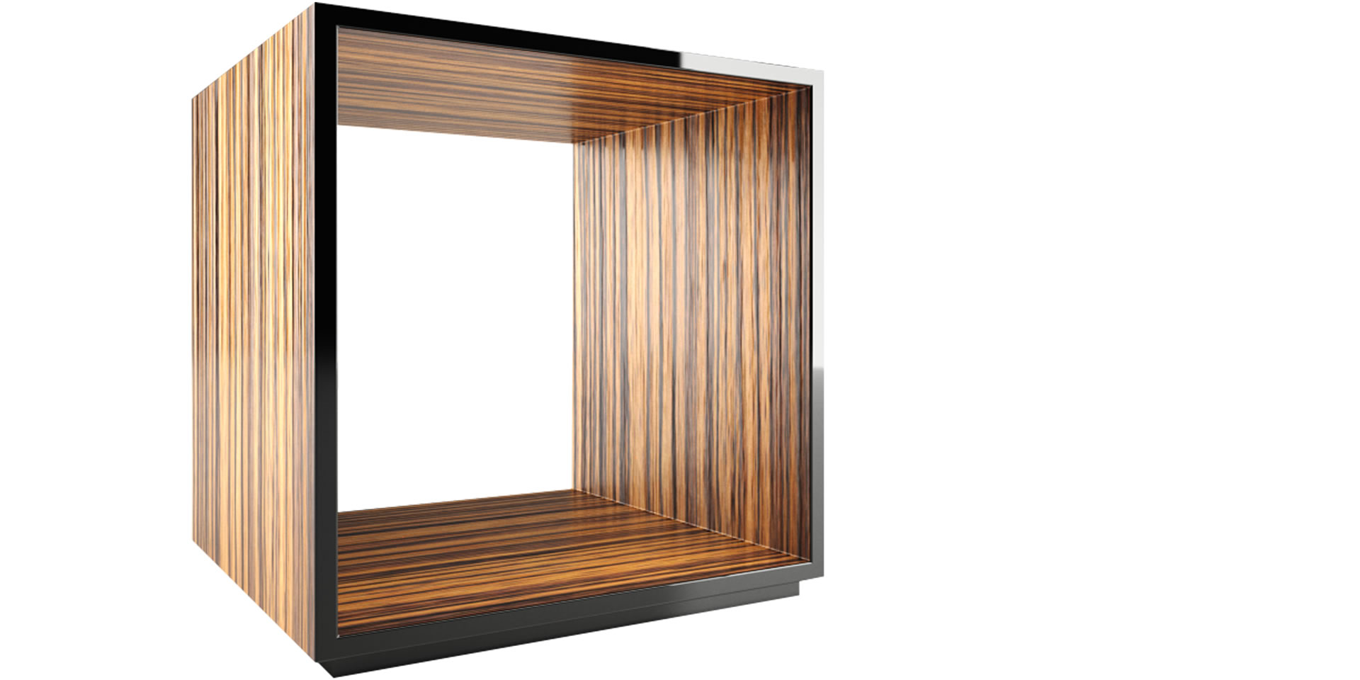 Regal-W&uuml;rfel zebrano luxus holz