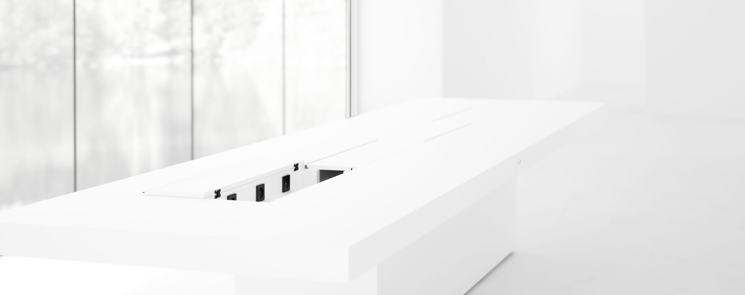 luxus konferenztisch weisser lack fs74