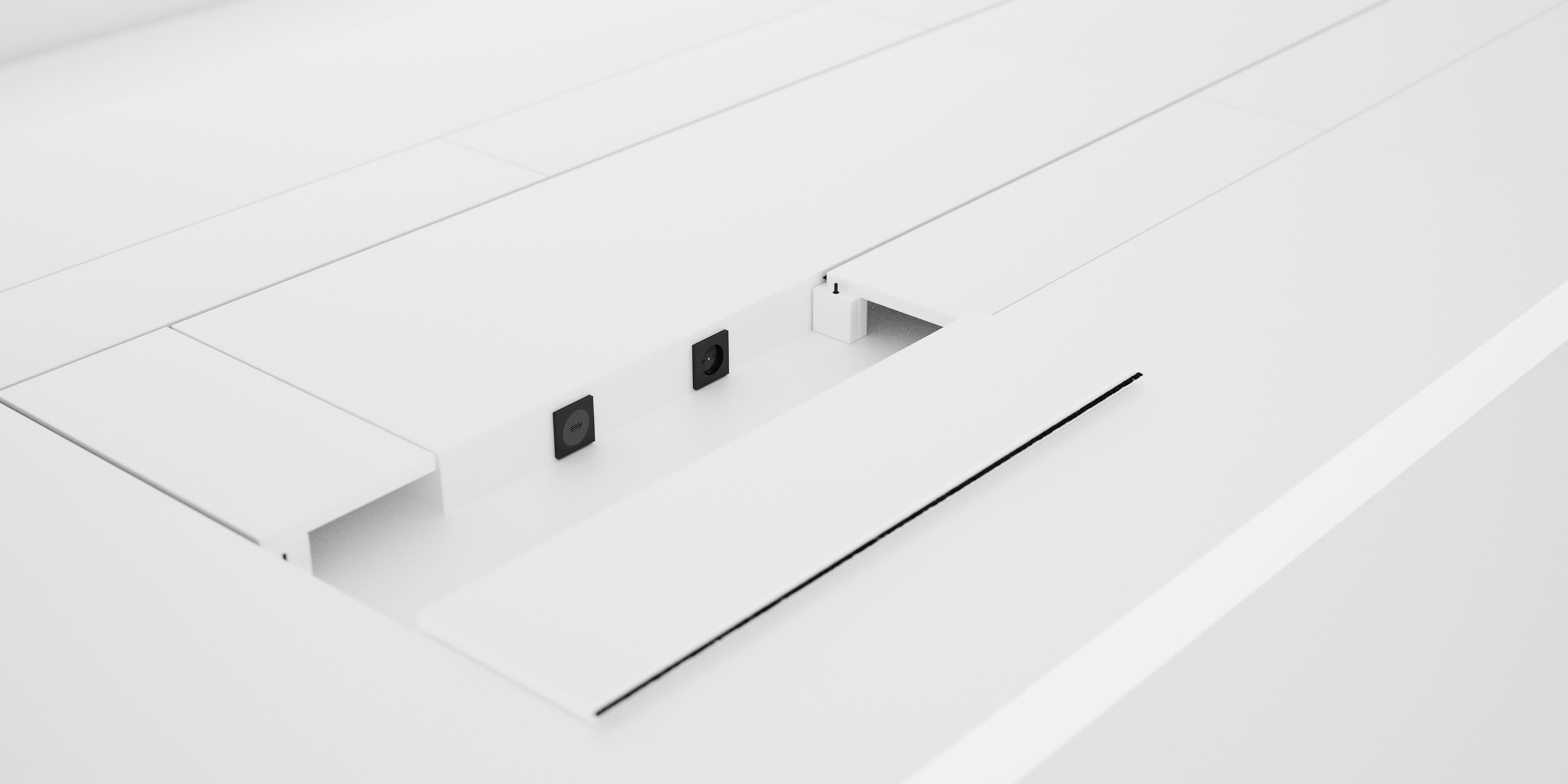 minimalistischer konferenztisch hochglanz weiss fs75