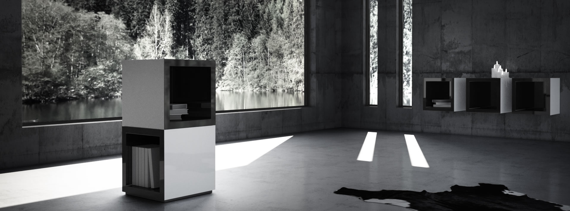 regale design modern hochglanz puristisch schrank weiss lackFELIX SCHWAKE RECHTECK