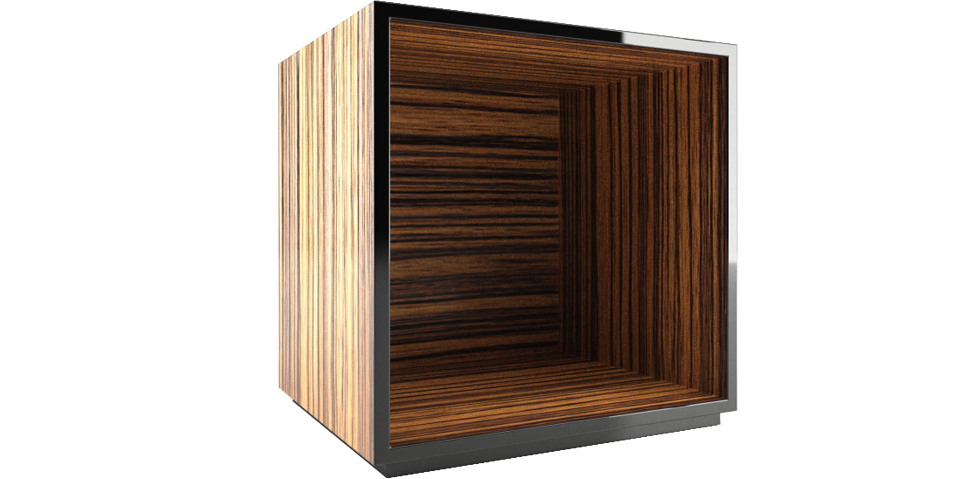 Regal-W&uuml;rfel holz modern zebrano