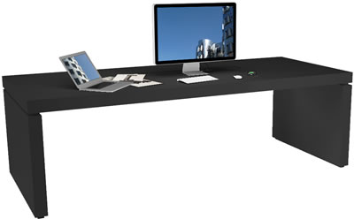 moderner schwarzer chefschreibtisch