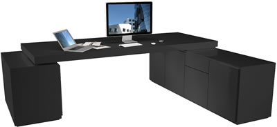 schreibtisch lack schwarz chef boss buero office online praefectus rechteck