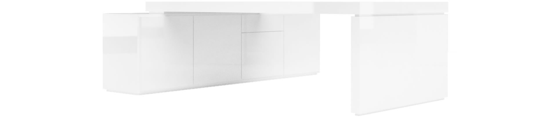 schreibtisch praefectus design lack hochglanz weiss modern minimal designmoebel rechteck 7