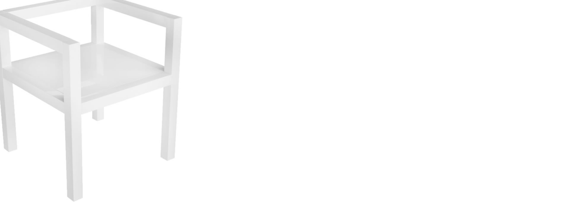 stuhl quadratisch filigran weiss hochglanz quadrum rechteck felix schwake