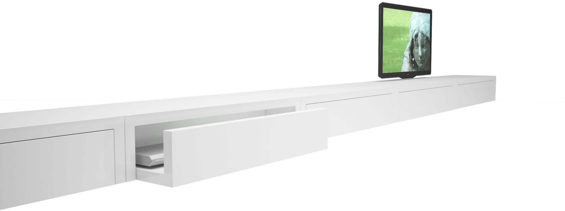 tvboard hifi weiss hochglanz modern elektronik rechteck felix schwake